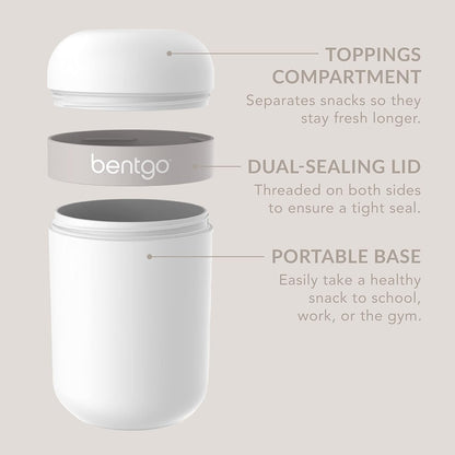 Snack Cup, Leak-Proof Snack Container with Toppings Compartment