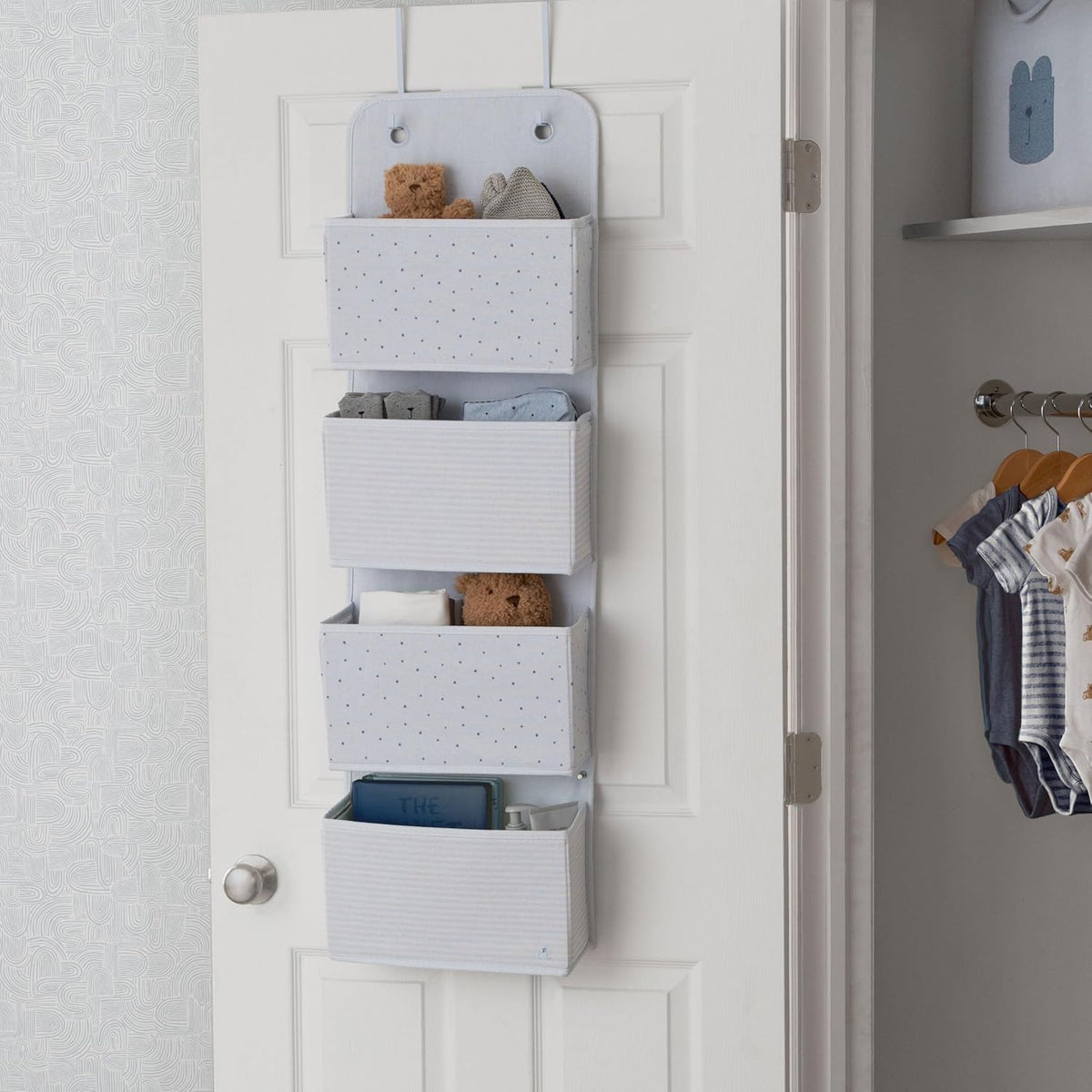 babyGap 2-Pack Over the Door Storage Organizer with 4 Pockets, Tan