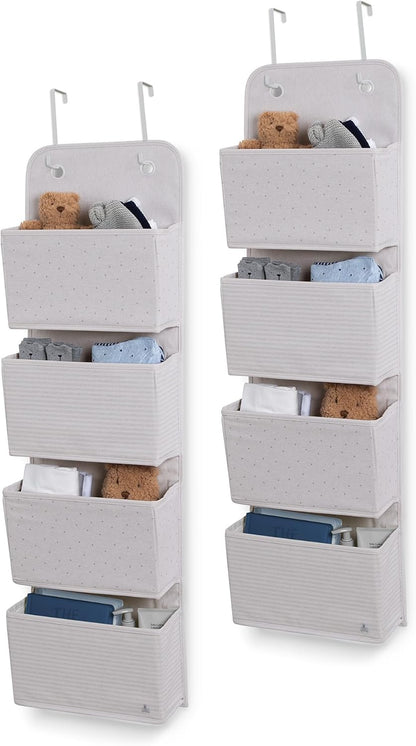 babyGap 2-Pack Over the Door Storage Organizer with 4 Pockets, Tan