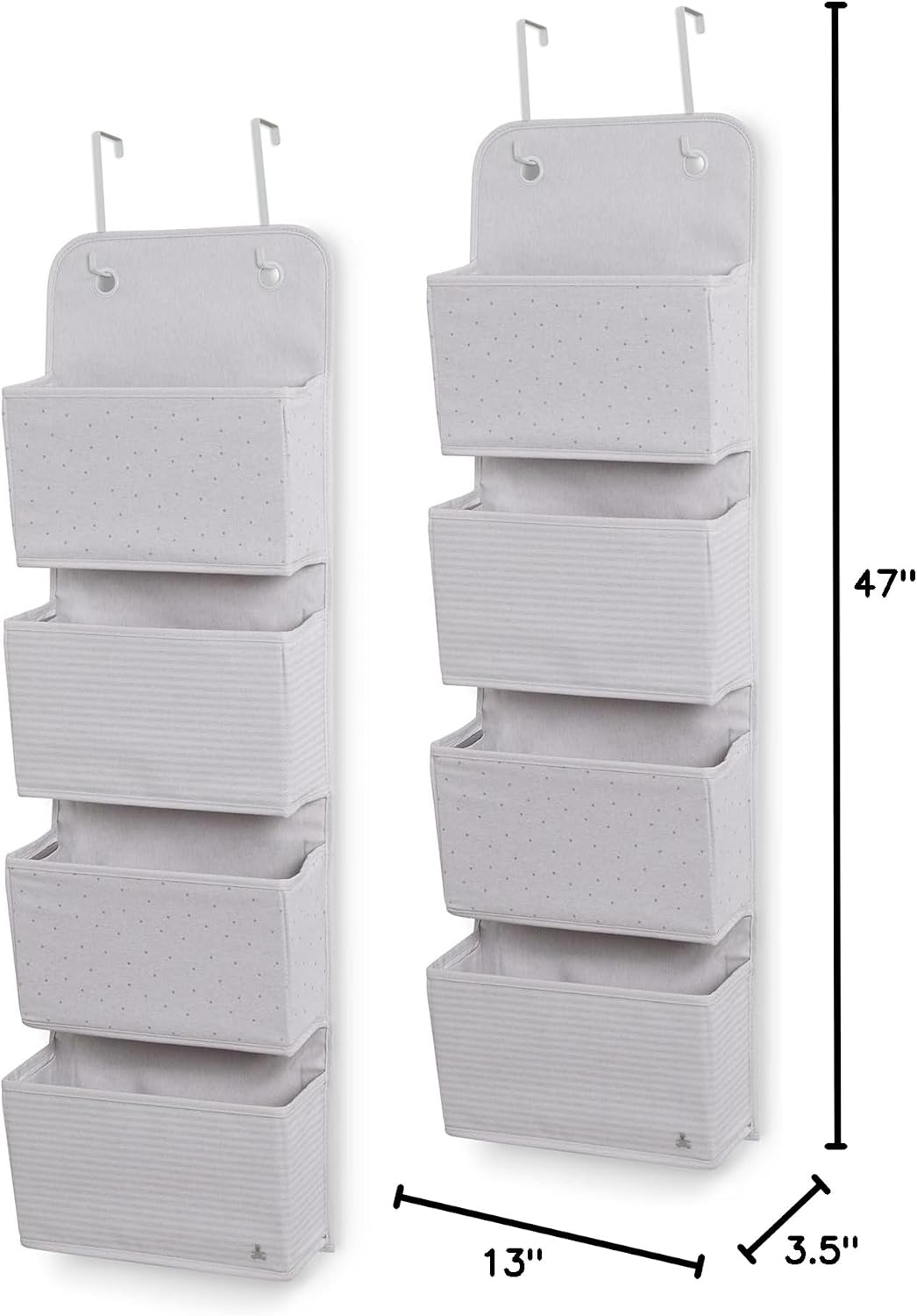 babyGap 2-Pack Over the Door Storage Organizer with 4 Pockets, Tan