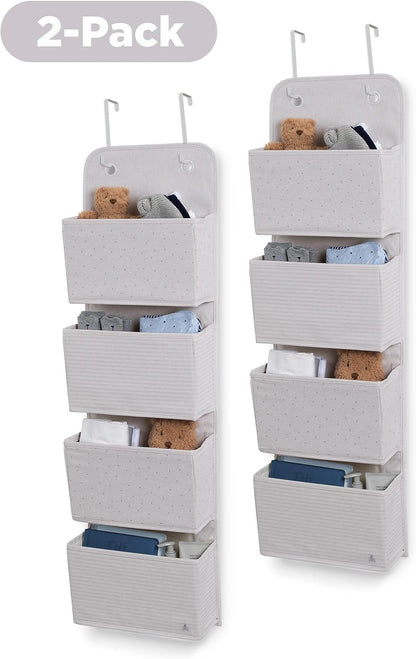 babyGap 2-Pack Over the Door Storage Organizer with 4 Pockets, Tan