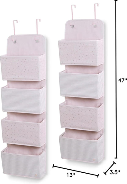 babyGap 2-Pack Over the Door Storage Organizer with 4 Pockets, Tan