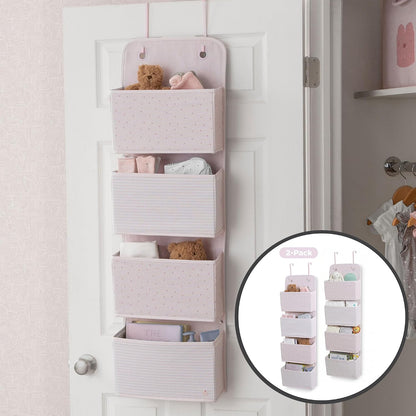 babyGap 2-Pack Over the Door Storage Organizer with 4 Pockets, Tan