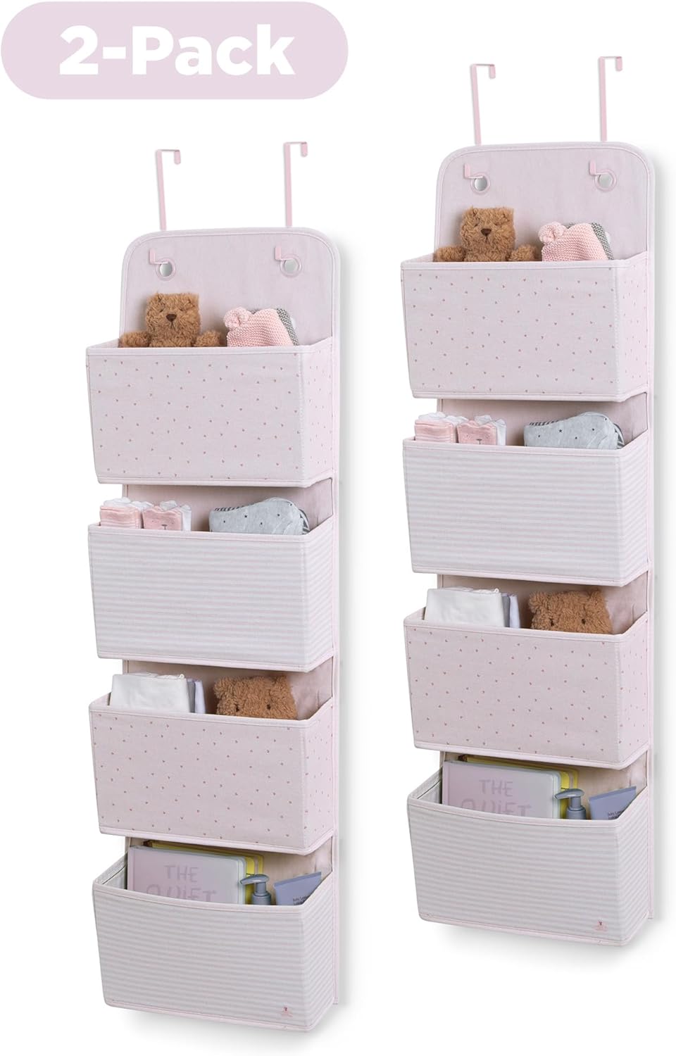 babyGap 2-Pack Over the Door Storage Organizer with 4 Pockets, Tan