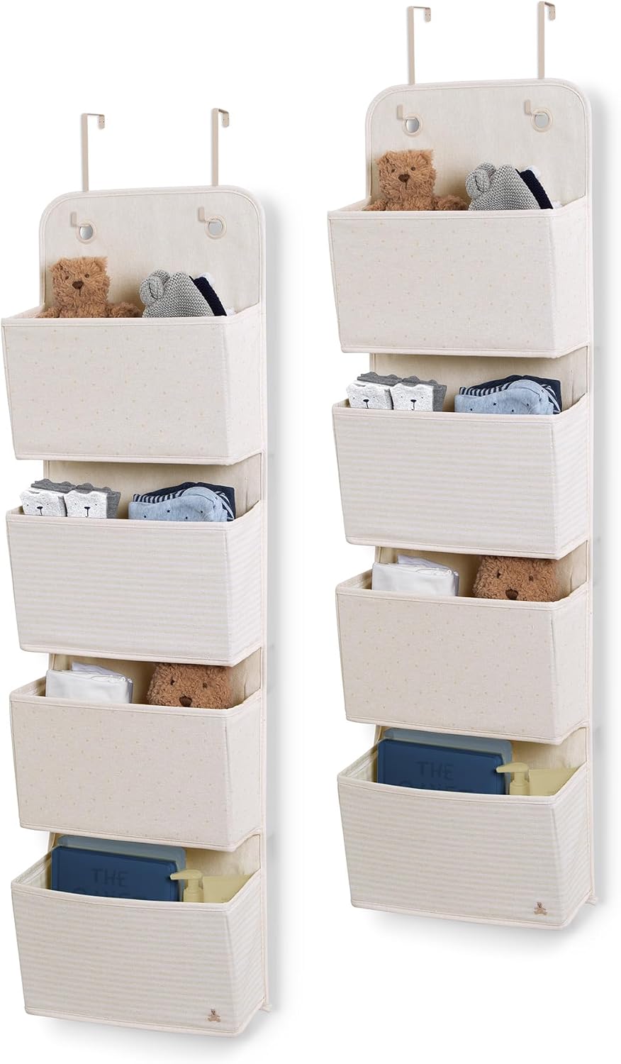 babyGap 2-Pack Over the Door Storage Organizer with 4 Pockets, Tan