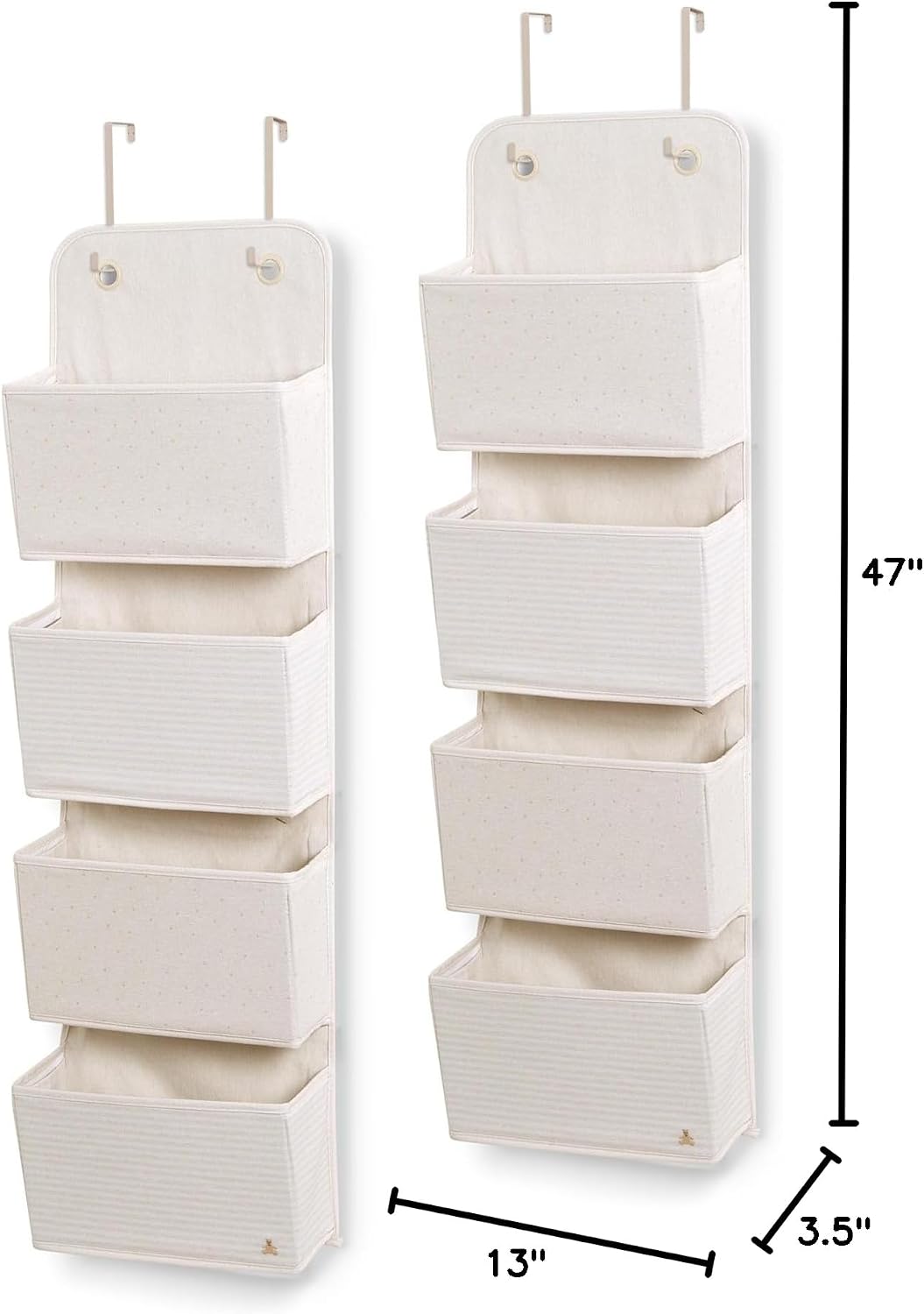 babyGap 2-Pack Over the Door Storage Organizer with 4 Pockets, Tan