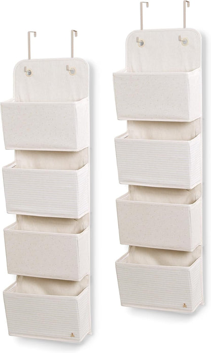 babyGap 2-Pack Over the Door Storage Organizer with 4 Pockets, Tan