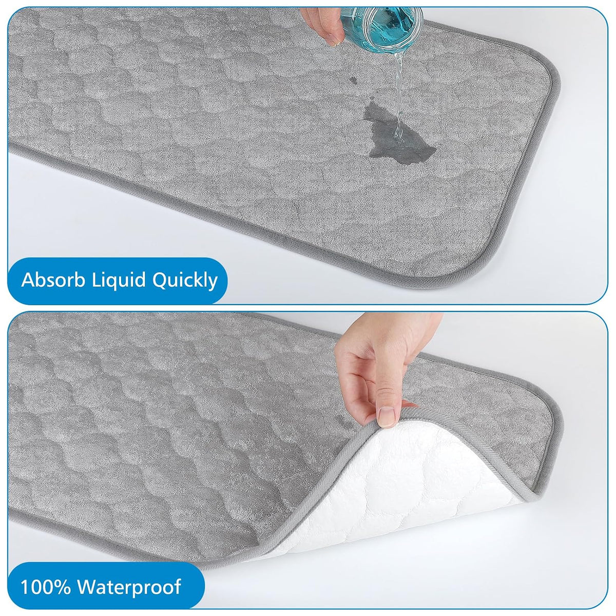 3 Pack Waterproof Changing Pad Liners, Diaper Changing Pad Covers, Grey