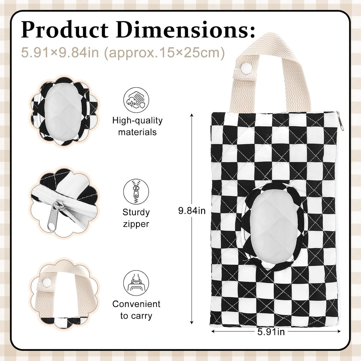 Quilted Wipes Pouch Baby Wipe and Diaper Pouch, Bow, Pink