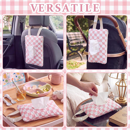 Quilted Wipes Pouch Baby Wipe and Diaper Pouch, Bow, Pink