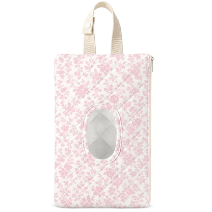 Quilted Wipes Pouch Baby Wipe and Diaper Pouch, Bow, Pink