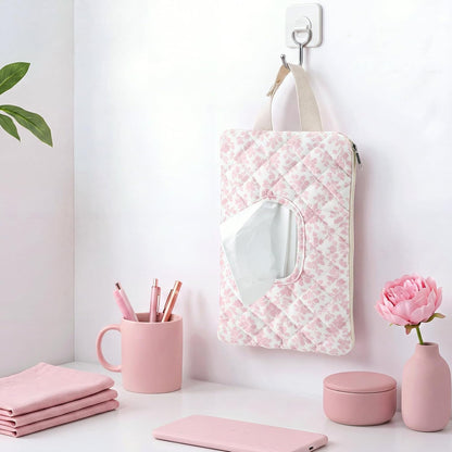 Quilted Wipes Pouch Baby Wipe and Diaper Pouch, Bow, Pink