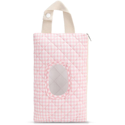 Quilted Wipes Pouch Baby Wipe and Diaper Pouch, Bow, Pink