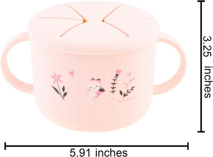 Silicone Snack Cup, Snack Cups for Babies and Toddlers, Bunny, Medium