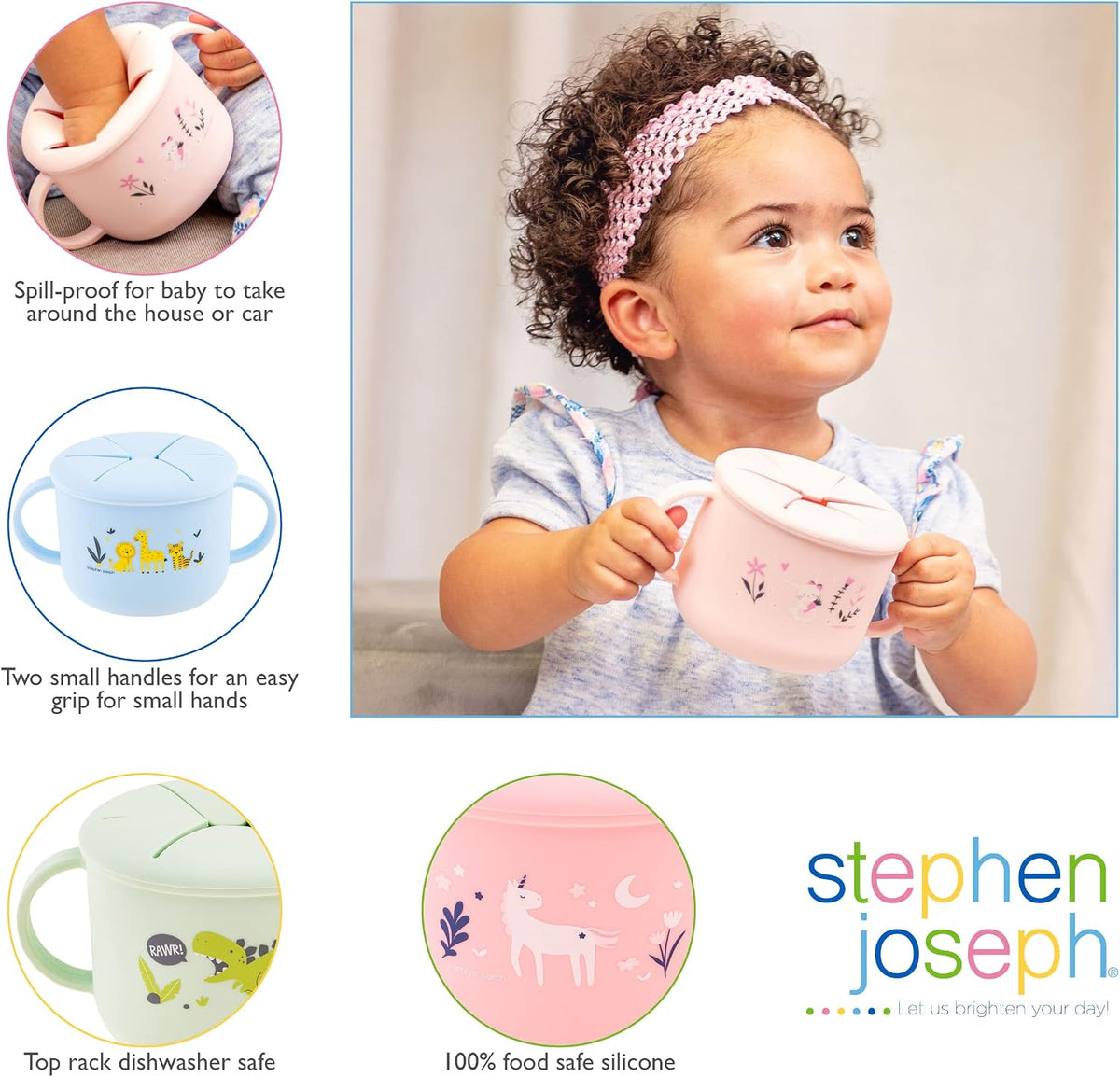 Silicone Snack Cup, Snack Cups for Babies and Toddlers, Bunny, Medium