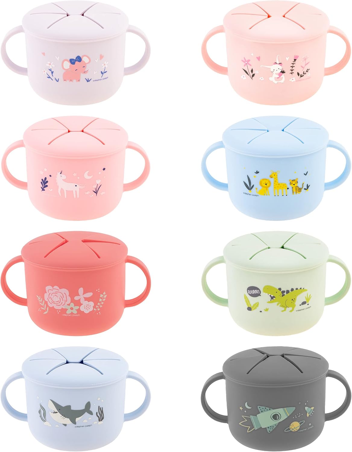 Silicone Snack Cup, Snack Cups for Babies and Toddlers, Bunny, Medium