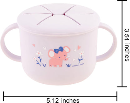 Silicone Snack Cup, Snack Cups for Babies and Toddlers, Bunny, Medium