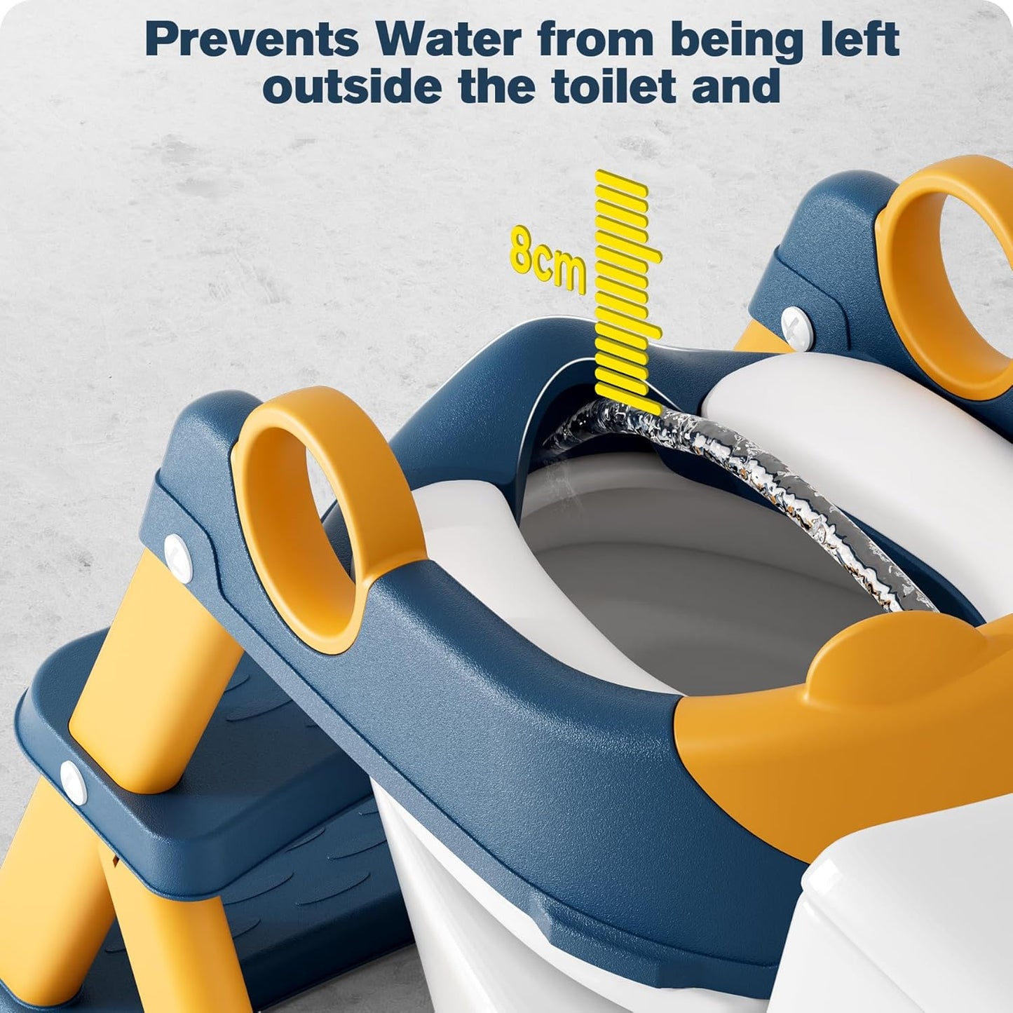 ® Potty Training Seat, Toddler Toilet Seat for Kids Boys Girls, 2 in1 Potty Training Toilet with Step Stool, 6 Adjustable Height, Splash Guard, Stable Triangular Anti-Slip Design