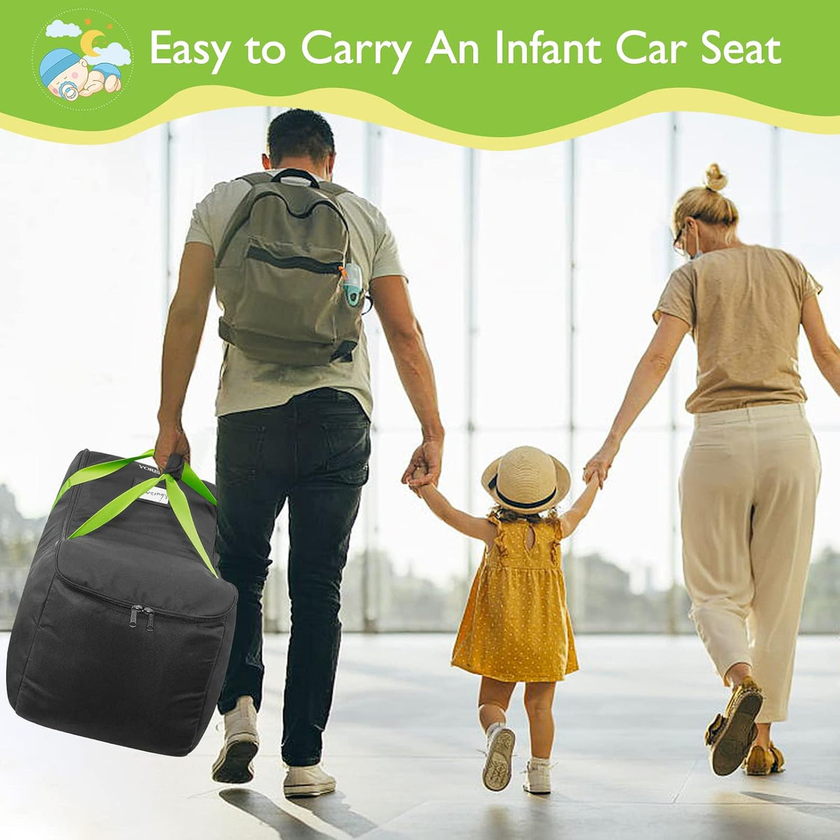 Infant Carseat Bags for Air Travel, Baby Airplane Travel Essentials
