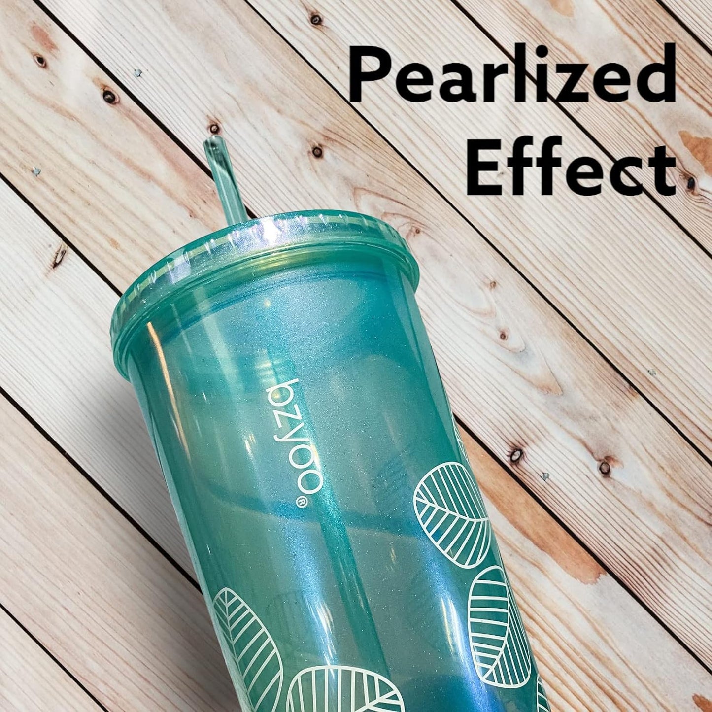 24oz Plastic Tumbler Cup, Lid & Straw, Iced Coffee, Purple Butterfly | SIP Double wall reusable cup for iced tea and smoothies. BPA-free, 710ml, dishwasher safe, fits cup holders.