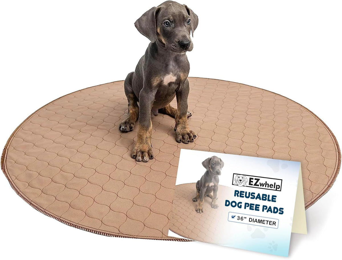 Reusable Dog Pee Pad, Washable Waterproof Round 48 in Mat, 1 Pack
