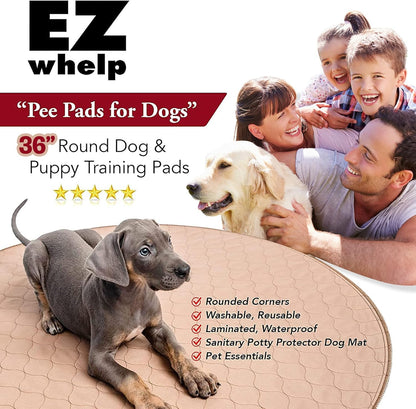 Reusable Dog Pee Pad, Washable Waterproof Round 48 in Mat, 1 Pack