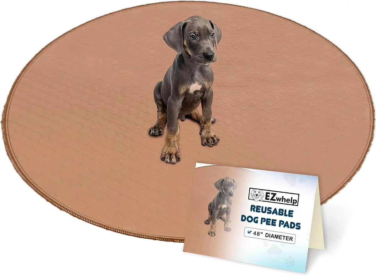 Reusable Dog Pee Pad, Washable Waterproof Round 48 in Mat, 1 Pack