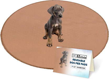 Reusable Dog Pee Pad, Washable Waterproof Round 48 in Mat, 1 Pack