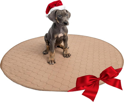 Reusable Dog Pee Pad, Washable Waterproof Round 48 in Mat, 1 Pack