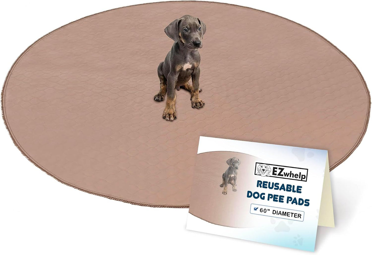 Reusable Dog Pee Pad, Washable Waterproof Round 48 in Mat, 1 Pack