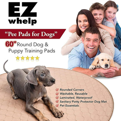 Reusable Dog Pee Pad, Washable Waterproof Round 48 in Mat, 1 Pack