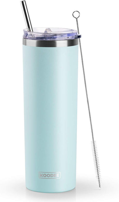 Tumbler with Handle, 30 oz Stainless Steel Double Wall Insulated Tumblers with Lid and Straw Coffee Tumbler for Men and Women (Grass Green)