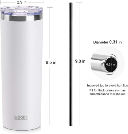 Tumbler with Handle, 30 oz Stainless Steel Double Wall Insulated Tumblers with Lid and Straw Coffee Tumbler for Men and Women (Grass Green)