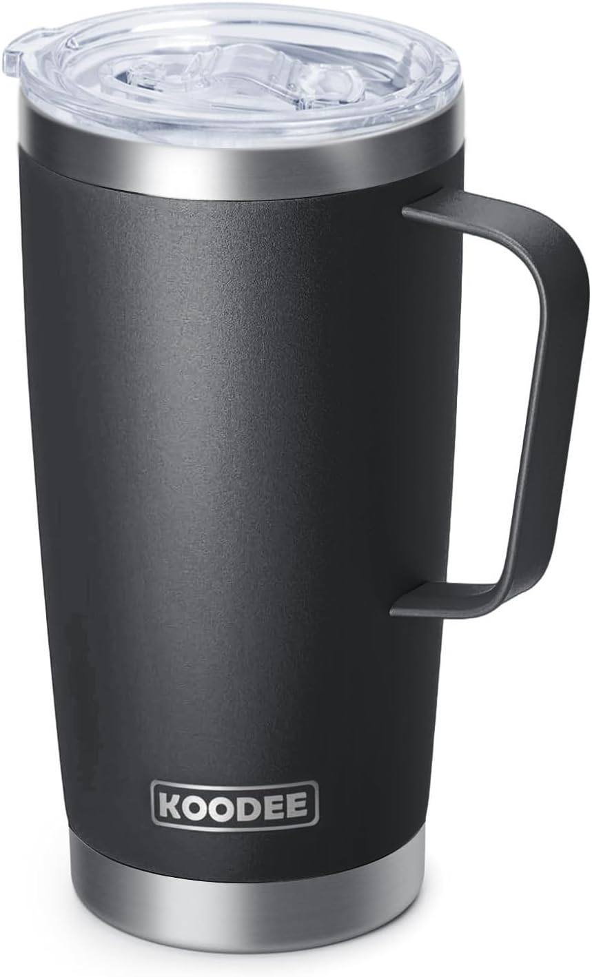 Tumbler with Handle, 30 oz Stainless Steel Double Wall Insulated Tumblers with Lid and Straw Coffee Tumbler for Men and Women (Grass Green)
