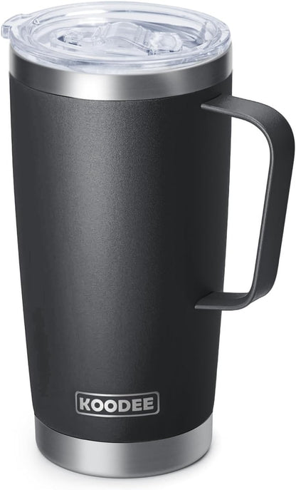 Tumbler with Handle, 30 oz Stainless Steel Double Wall Insulated Tumblers with Lid and Straw Coffee Tumbler for Men and Women (Grass Green)