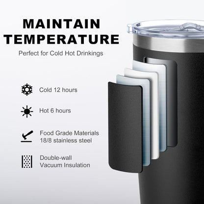 Tumbler with Handle, 30 oz Stainless Steel Double Wall Insulated Tumblers with Lid and Straw Coffee Tumbler for Men and Women (Grass Green)