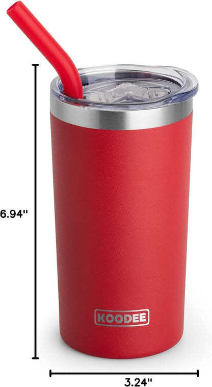 Tumbler with Handle, 30 oz Stainless Steel Double Wall Insulated Tumblers with Lid and Straw Coffee Tumbler for Men and Women (Grass Green)