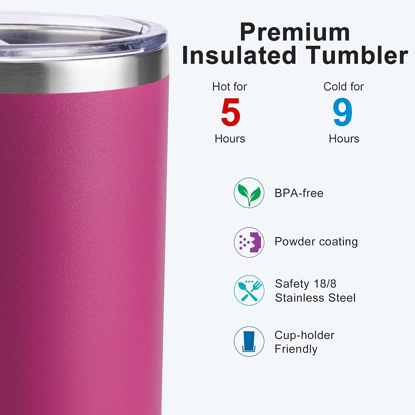 Tumbler with Handle, 30 oz Stainless Steel Double Wall Insulated Tumblers with Lid and Straw Coffee Tumbler for Men and Women (Grass Green)