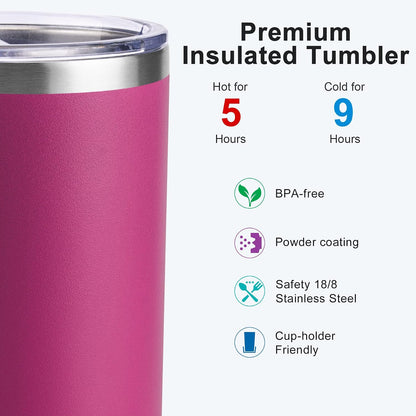 Tumbler with Handle, 30 oz Stainless Steel Double Wall Insulated Tumblers with Lid and Straw Coffee Tumbler for Men and Women (Grass Green)