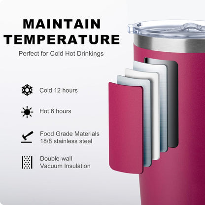 Tumbler with Handle, 30 oz Stainless Steel Double Wall Insulated Tumblers with Lid and Straw Coffee Tumbler for Men and Women (Grass Green)