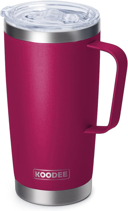 Tumbler with Handle, 30 oz Stainless Steel Double Wall Insulated Tumblers with Lid and Straw Coffee Tumbler for Men and Women (Grass Green)
