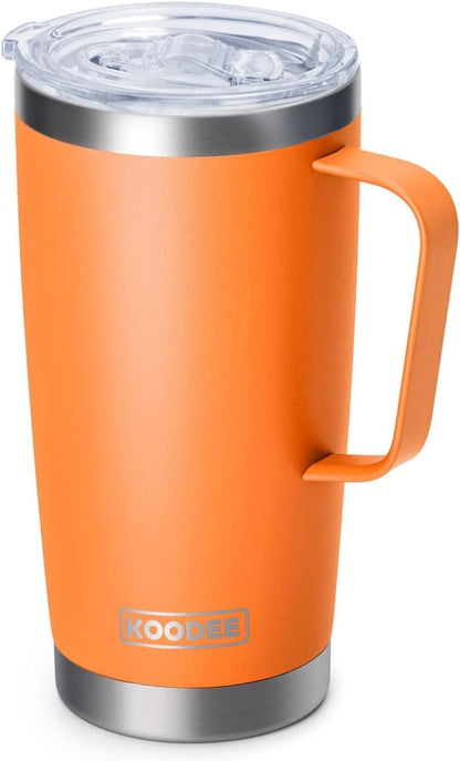 Tumbler with Handle, 30 oz Stainless Steel Double Wall Insulated Tumblers with Lid and Straw Coffee Tumbler for Men and Women (Grass Green)