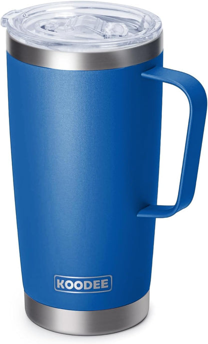 Tumbler with Handle, 30 oz Stainless Steel Double Wall Insulated Tumblers with Lid and Straw Coffee Tumbler for Men and Women (Grass Green)