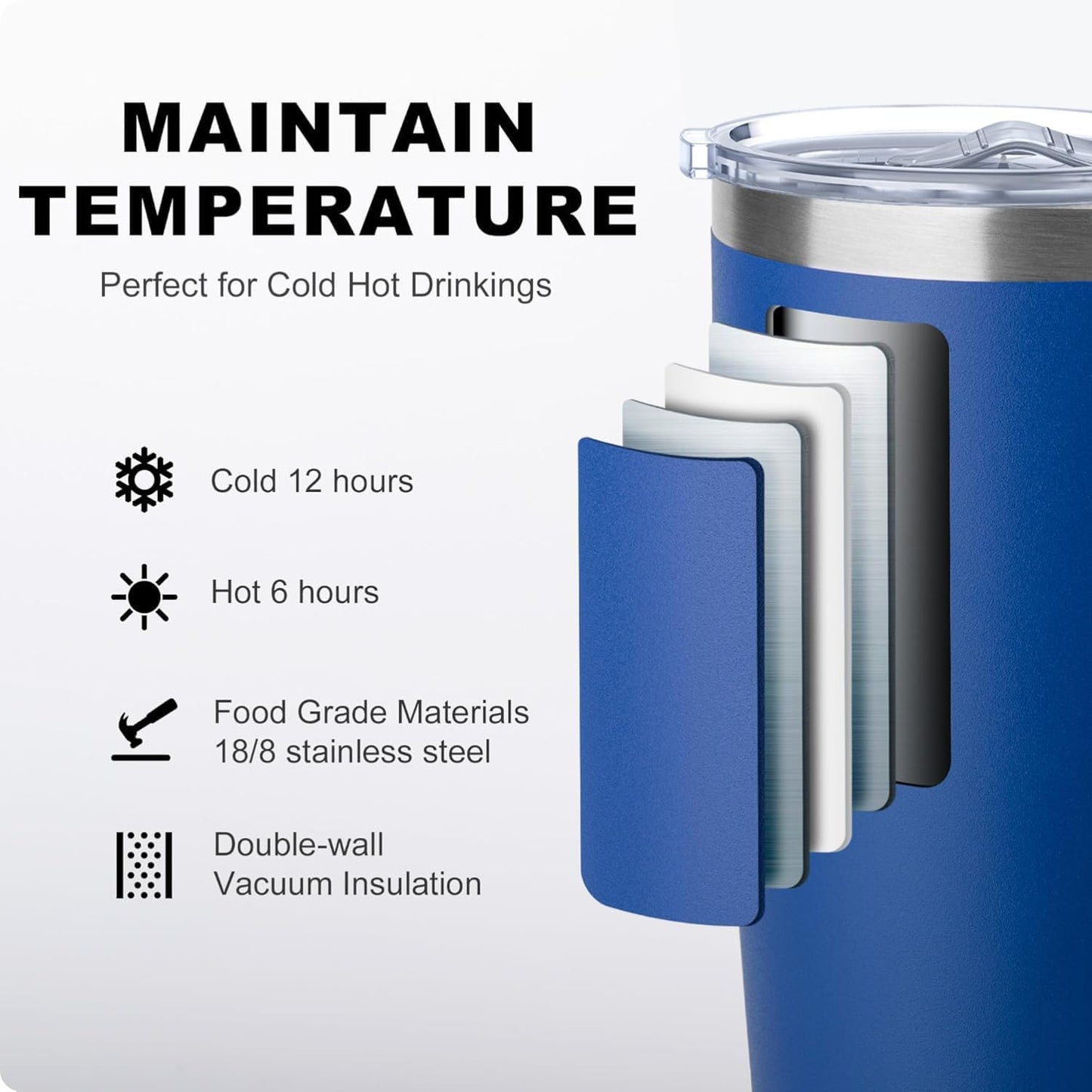Tumbler with Handle, 30 oz Stainless Steel Double Wall Insulated Tumblers with Lid and Straw Coffee Tumbler for Men and Women (Grass Green)