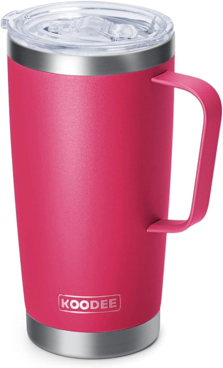 Tumbler with Handle, 30 oz Stainless Steel Double Wall Insulated Tumblers with Lid and Straw Coffee Tumbler for Men and Women (Grass Green)