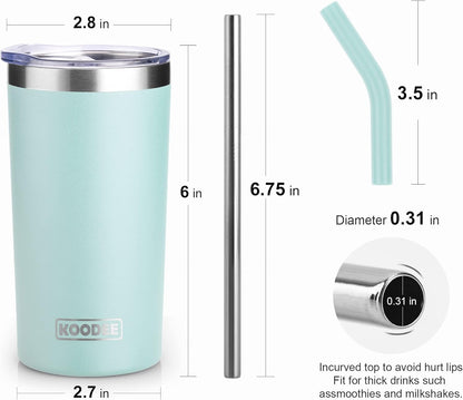 Tumbler with Handle, 30 oz Stainless Steel Double Wall Insulated Tumblers with Lid and Straw Coffee Tumbler for Men and Women (Grass Green)