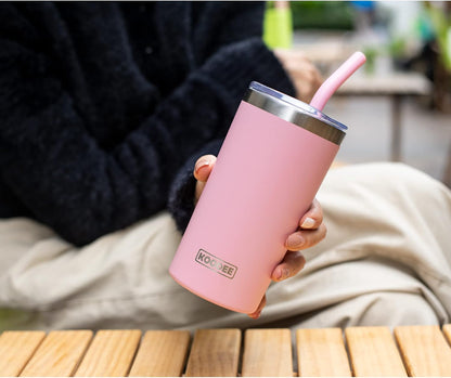 Tumbler with Handle, 30 oz Stainless Steel Double Wall Insulated Tumblers with Lid and Straw Coffee Tumbler for Men and Women (Grass Green)
