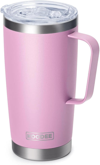 Tumbler with Handle, 30 oz Stainless Steel Double Wall Insulated Tumblers with Lid and Straw Coffee Tumbler for Men and Women (Grass Green)