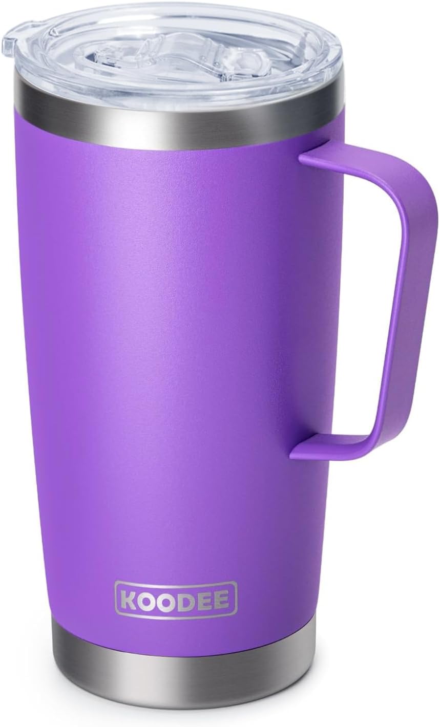 Tumbler with Handle, 30 oz Stainless Steel Double Wall Insulated Tumblers with Lid and Straw Coffee Tumbler for Men and Women (Grass Green)