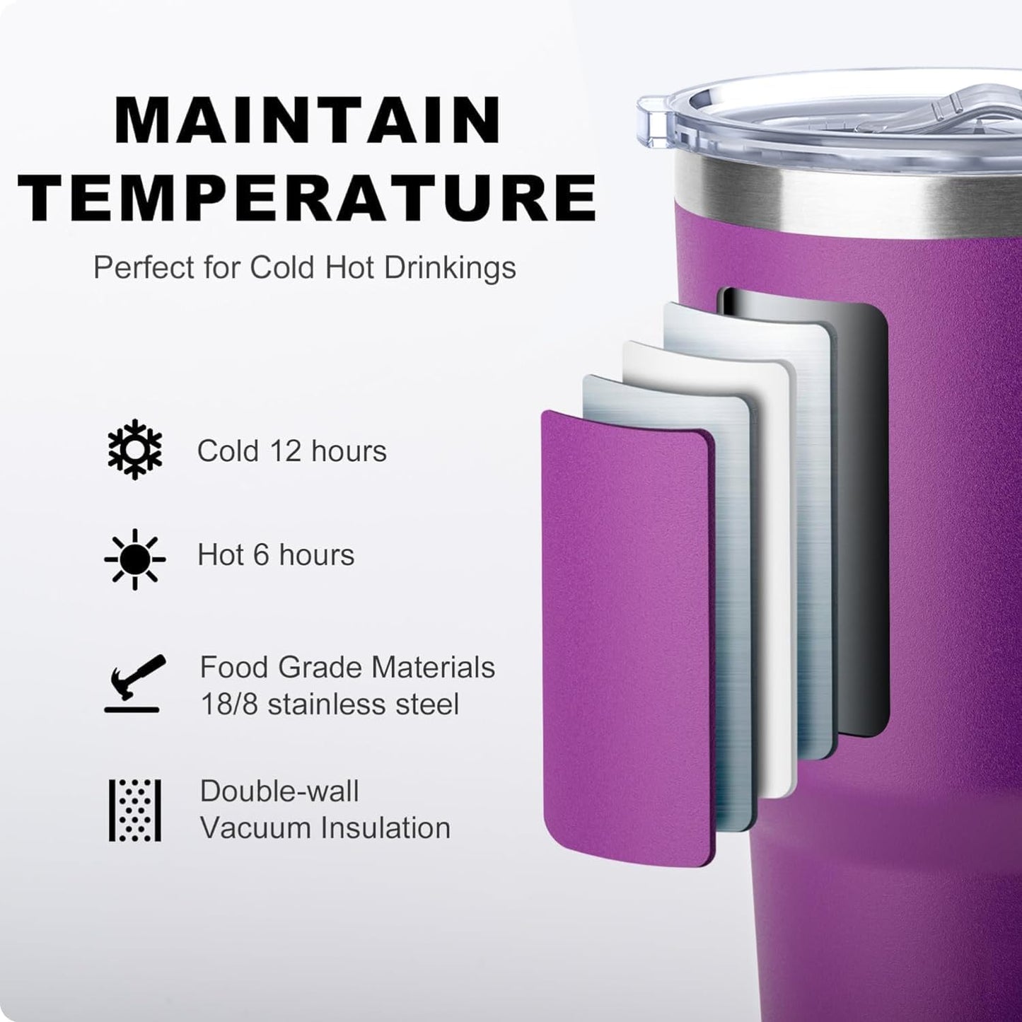 Tumbler with Handle, 30 oz Stainless Steel Double Wall Insulated Tumblers with Lid and Straw Coffee Tumbler for Men and Women (Grass Green)
